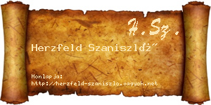 Herzfeld Szaniszló névjegykártya